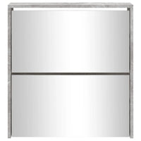 Thumbnail for Schuhschrank mit Spiegel 2 Fächer Betongrau 63x17x67 cm