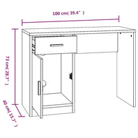 Thumbnail for Schreibtisch mit Stauraum Braun Eichen-Optik 100x40x73 cm
