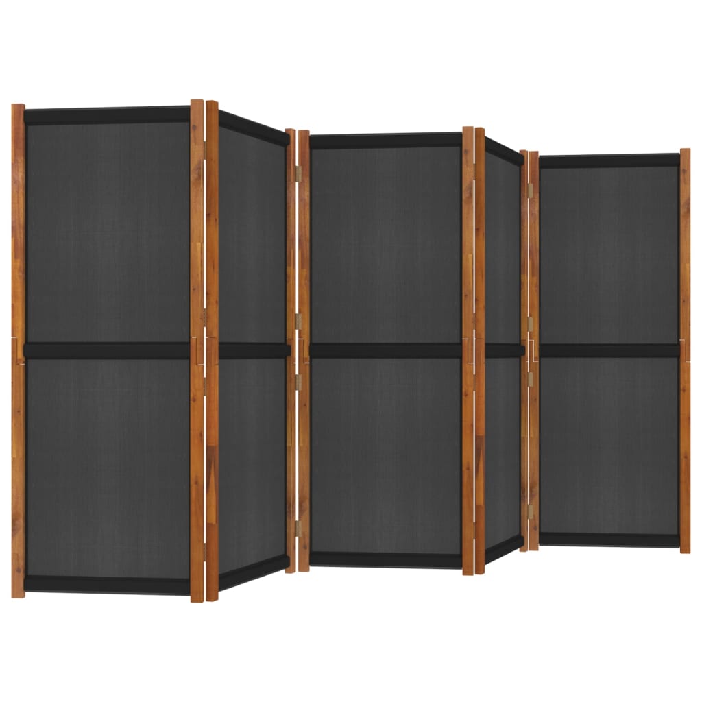 5-tlg. Raumteiler Schwarz 350x180 cm