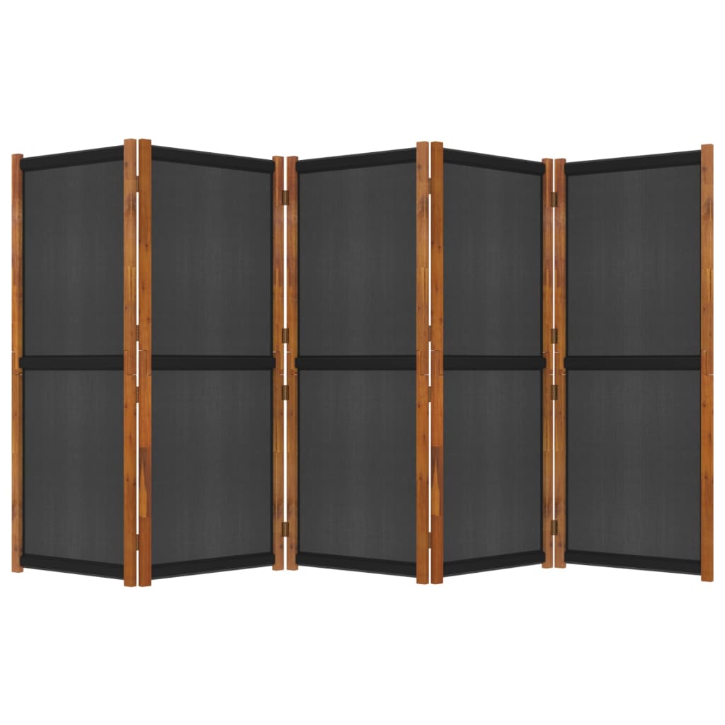5-tlg. Raumteiler Schwarz 350x180 cm