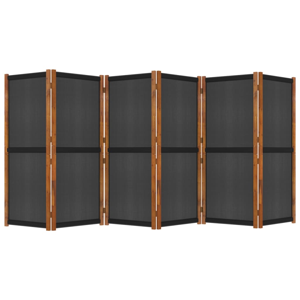 6-tlg. Raumteiler Schwarz 420x180 cm