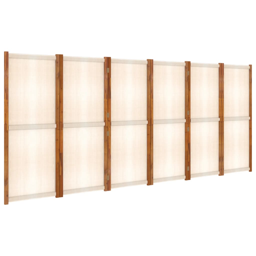 6-tlg. Raumteiler Cremeweiß 420x180 cm