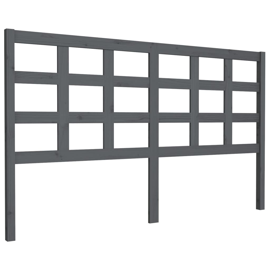 Kopfteil Grau 165,5x4x100 cm Massivholz Kiefer
