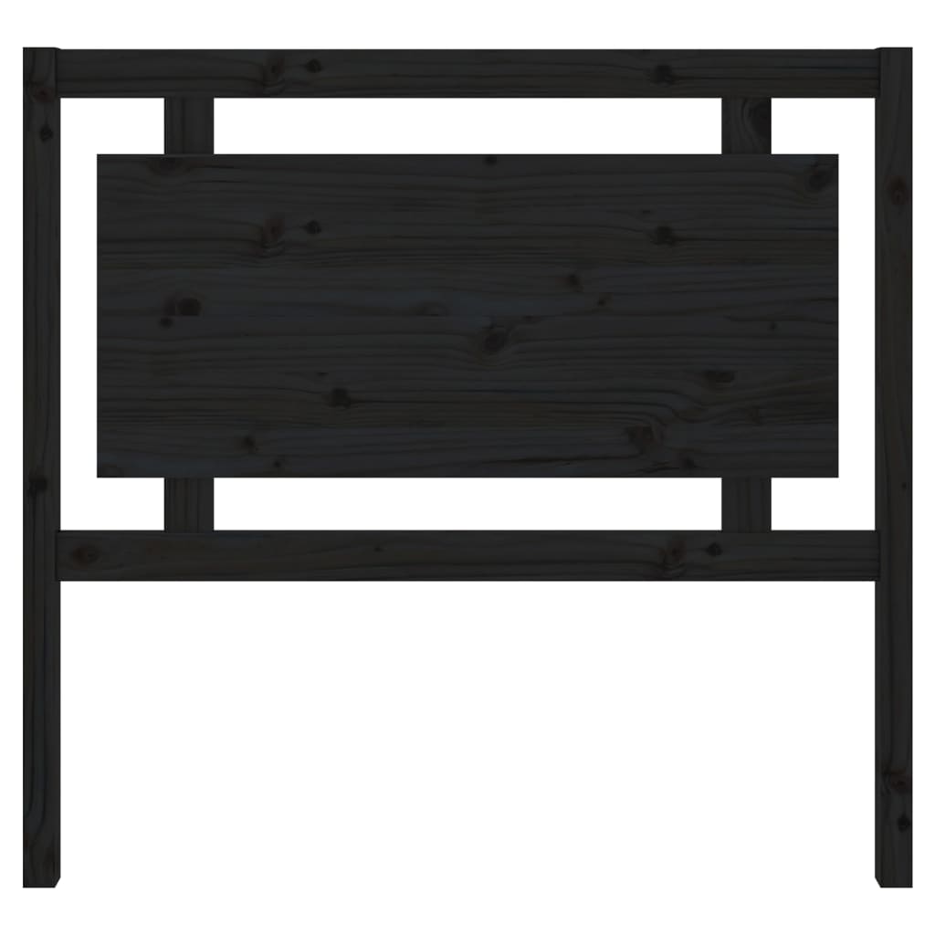 Kopfteil Schwarz 105,5x4x100 cm Massivholz Kiefer