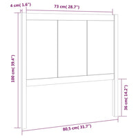Thumbnail for Kopfteil Schwarz 80,5x4x100 cm Massivholz Kiefer