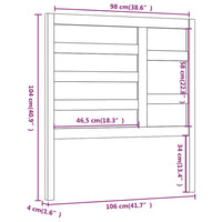 Thumbnail for Bett-Kopfteil Schwarz 106x4x104 cm Massivholz Kiefer