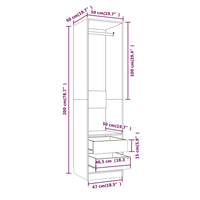 Thumbnail for Kleiderschrank mit Schubladen Braun Eichen-Optik 50x50x200 cm