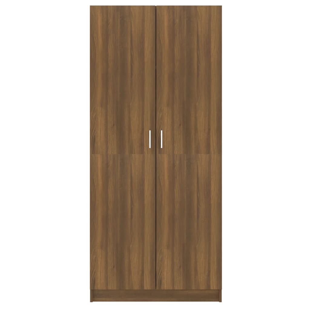 Kleiderschrank Braun Eichen-Optik 80x52x180 cm Holzwerkstoff