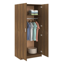 Thumbnail for Kleiderschrank Braun Eichen-Optik 80x52x180 cm Holzwerkstoff