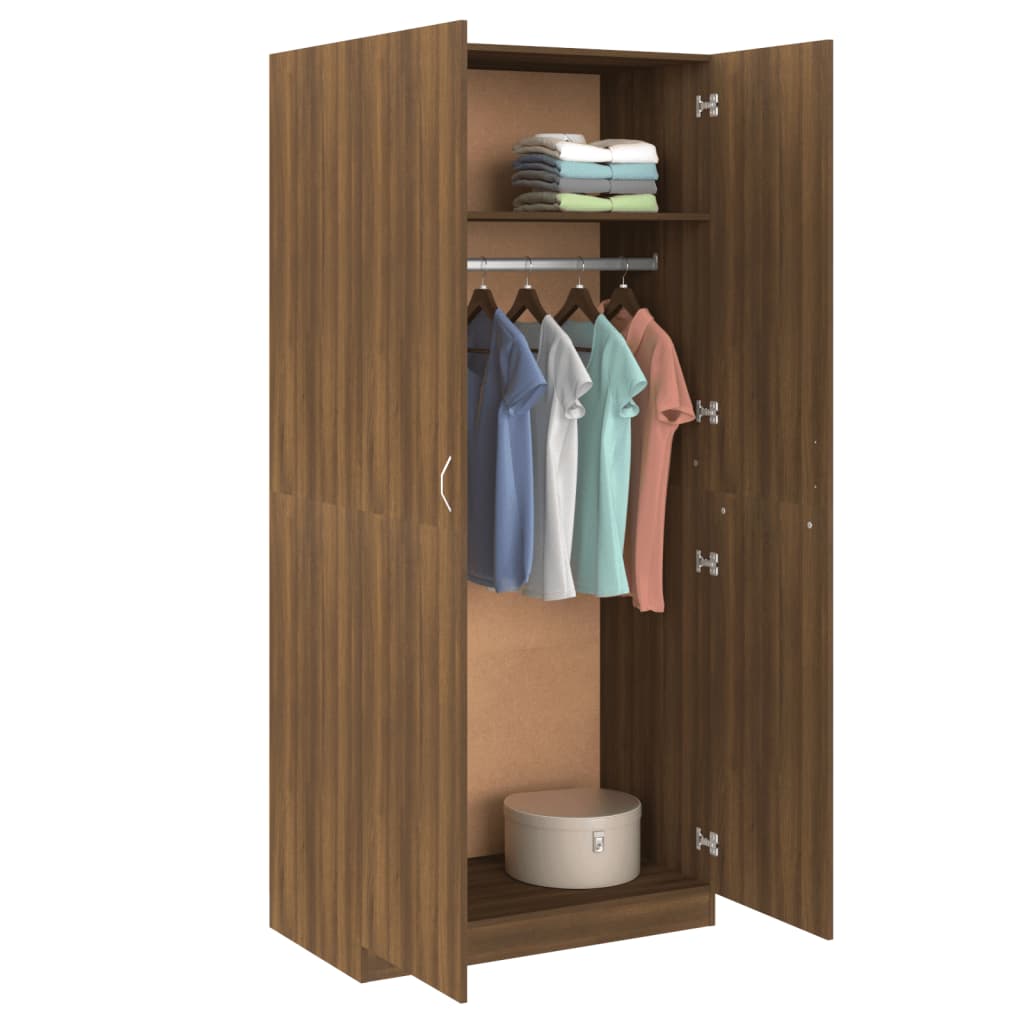 Kleiderschrank Braun Eichen-Optik 90x52x200 cm Holzwerkstoff