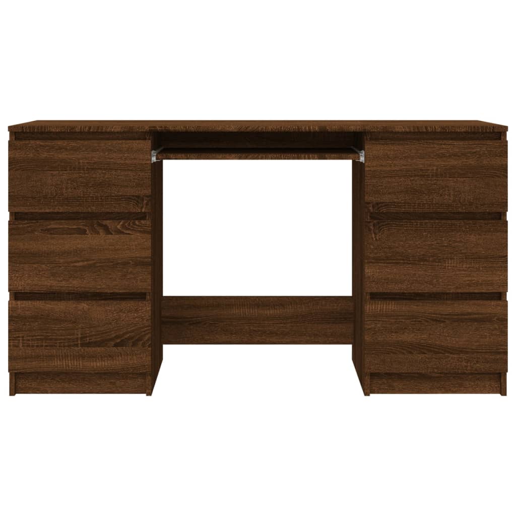 Schreibtisch Braun Eichen-Optik 140x50x77 cm Holzwerkstoff