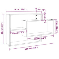 Thumbnail for Wandregal Braun Eichen-Optik 104x20x58,5 cm Holzwerkstoff