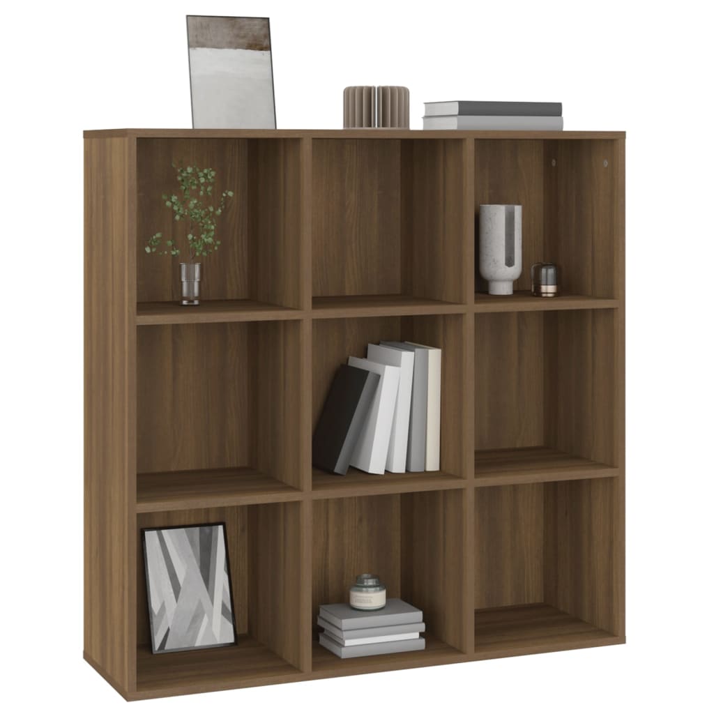 Bücherschrank Braun Eichen-Optik 98x30x98 cm
