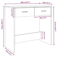 Thumbnail for Schreibtisch Grau Sonoma 80x40x75 cm Holzwerkstoff