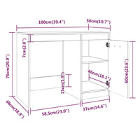 Thumbnail for Schreibtisch Grau Sonoma 100x50x76 cm Holzwerkstoff