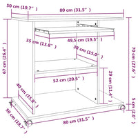 Thumbnail for Schreibtisch Räuchereiche 80x50x75 cm Holzwerkstoff