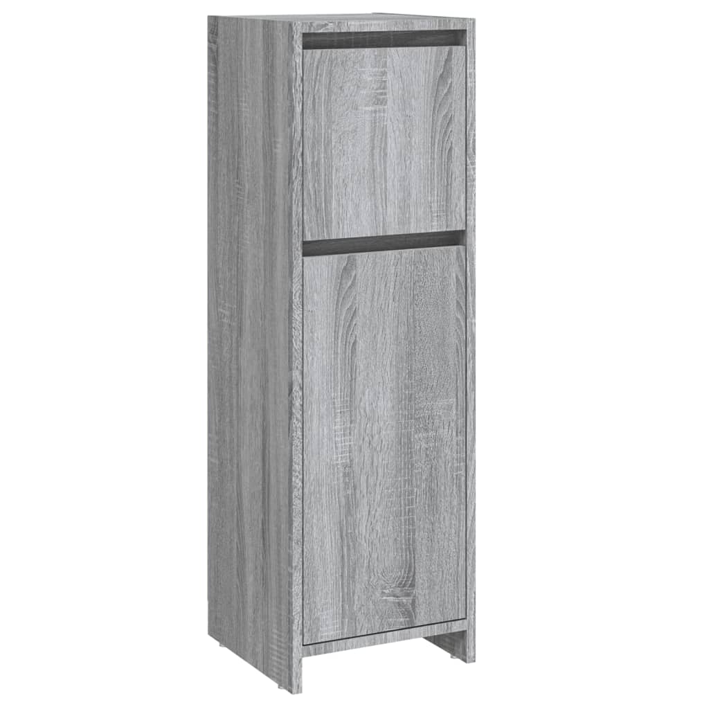 Badezimmerschrank Grau Sonoma 30x30x95 cm Holzwerkstoff