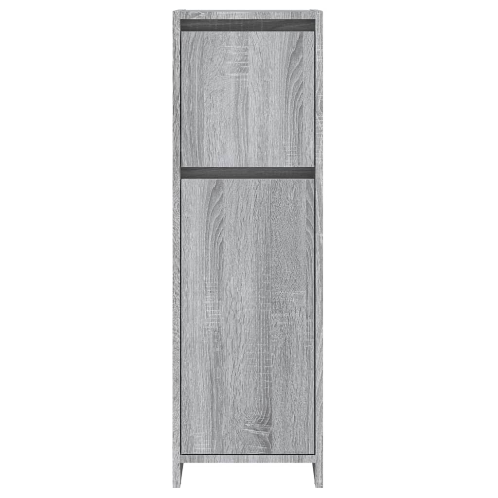 Badezimmerschrank Grau Sonoma 30x30x95 cm Holzwerkstoff