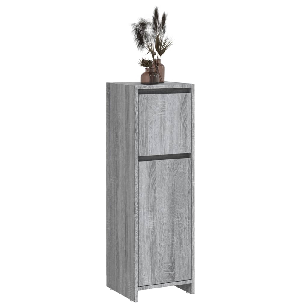 Badezimmerschrank Grau Sonoma 30x30x95 cm Holzwerkstoff