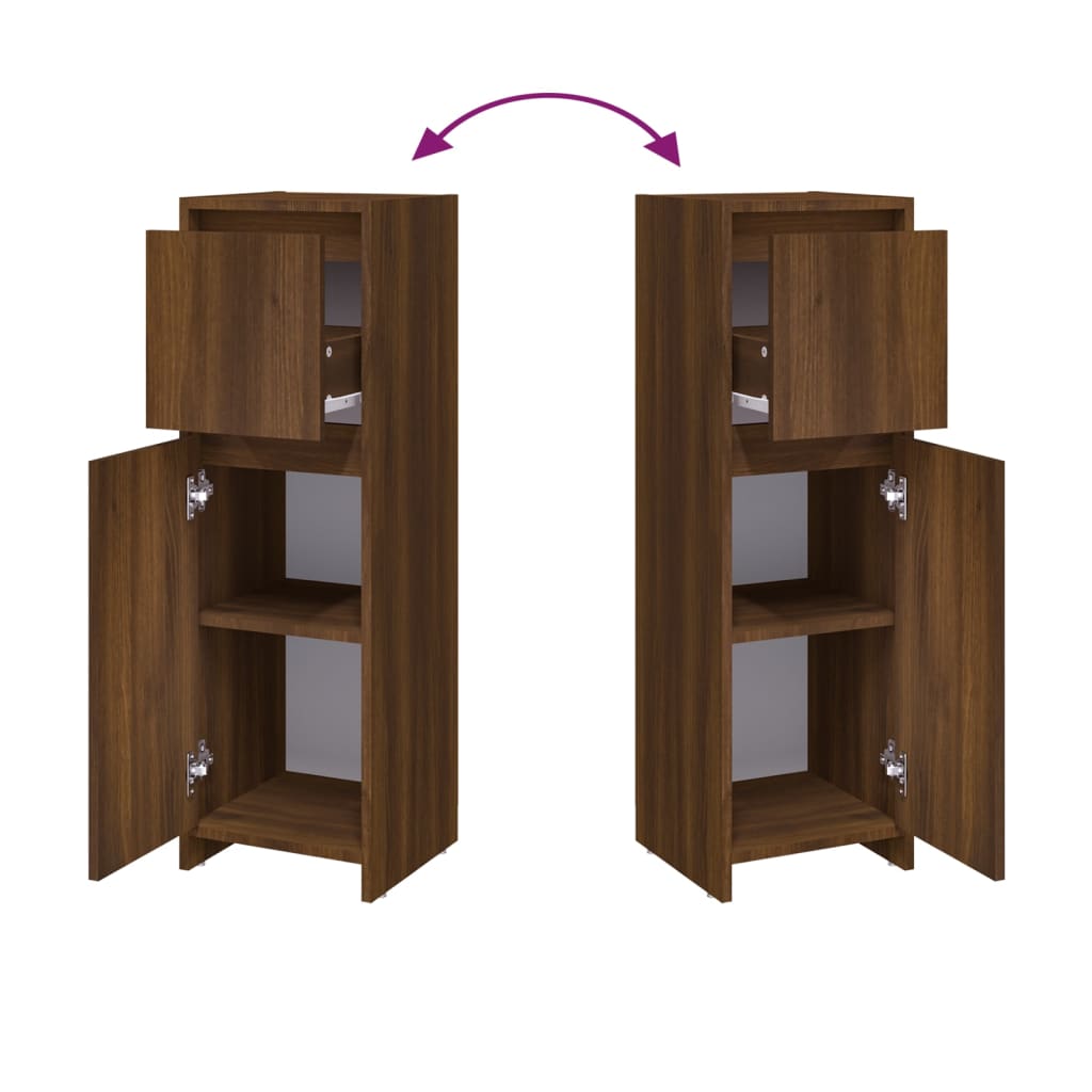 Badezimmerschrank Braun Eiche 30x30x95 cm Holzwerkstoff
