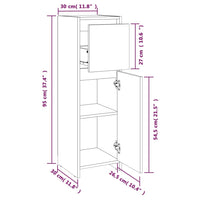 Thumbnail for Badezimmerschrank Braun Eiche 30x30x95 cm Holzwerkstoff