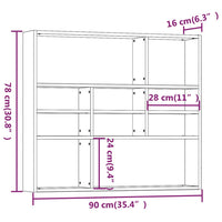 Thumbnail for Wandregal Räuchereiche 90x16x78 cm Holzwerkstoff