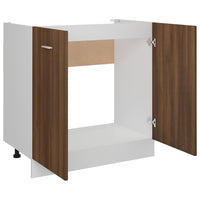 Thumbnail for Spülenunterschrank Braun Eiche-Optik 80x46x81,5cm Holzwerkstoff