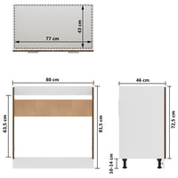 Thumbnail for Spülenunterschrank Braun Eiche-Optik 80x46x81,5cm Holzwerkstoff