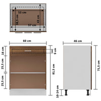 Thumbnail for Unterschrank mit Schublade Braun Eichen-Optik 60x46x81,5 cm