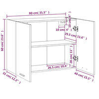 Thumbnail for Hängeschrank Braun Eichen-Optik 80x31x60 cm Holzwerkstoff