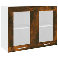 Thumbnail for Hängeschrank Glas Räuchereiche 80x31x60 cm Holzwerkstoff