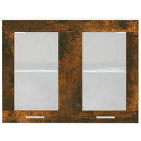 Thumbnail for Hängeschrank Glas Räuchereiche 80x31x60 cm Holzwerkstoff
