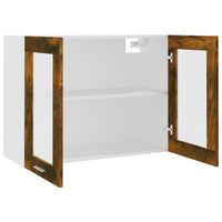 Thumbnail for Hängeschrank Glas Räuchereiche 80x31x60 cm Holzwerkstoff