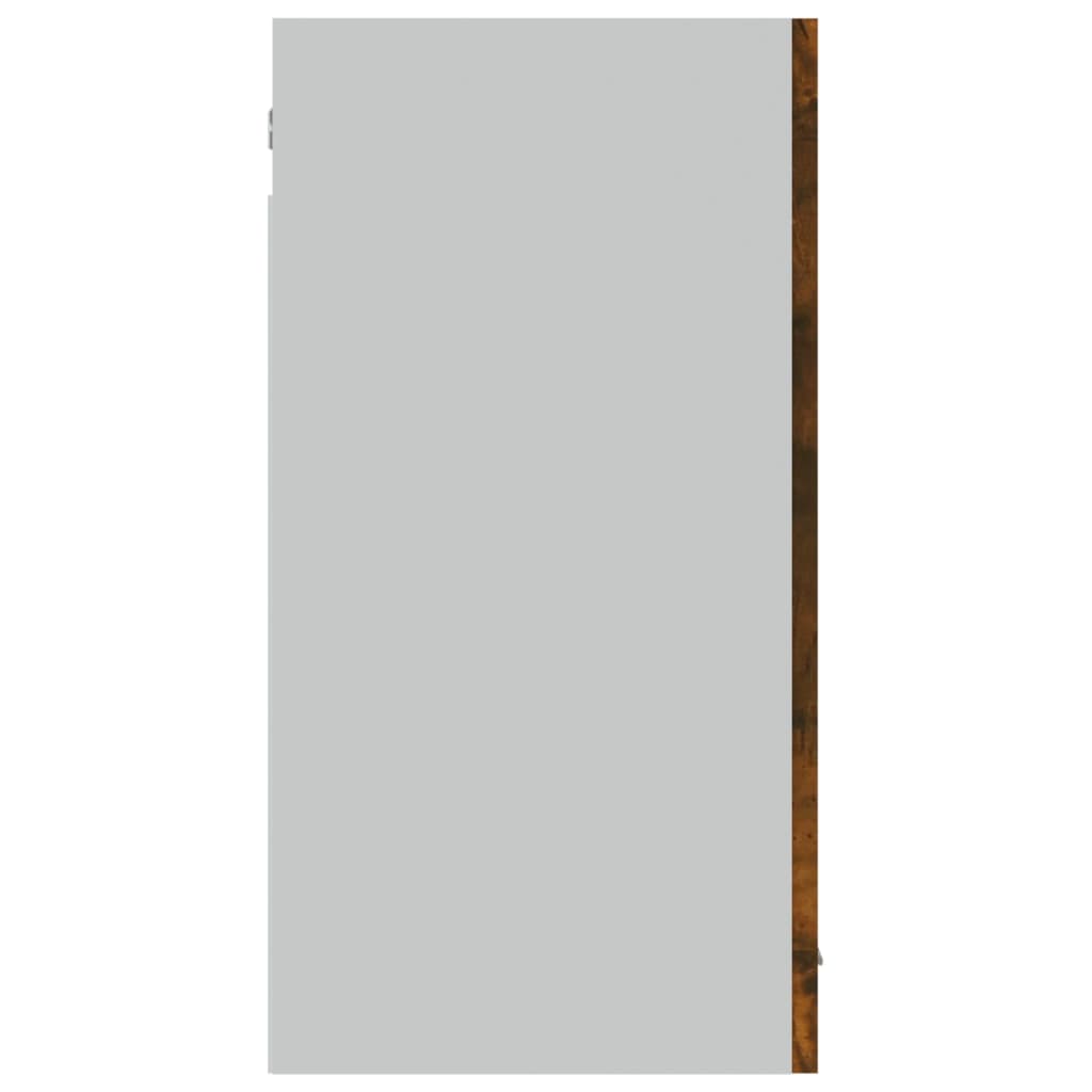 Hängeschrank Glas Räuchereiche 80x31x60 cm Holzwerkstoff