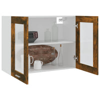 Thumbnail for Hängeschrank Glas Räuchereiche 80x31x60 cm Holzwerkstoff
