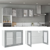 Thumbnail for Hängeschrank Glas Grau Sonoma 80x31x60 cm Holzwerkstoff
