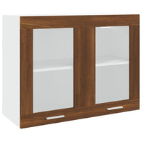 Thumbnail for Hängeschrank Glas Braun Eichen-Optik 80x31x60 cm Holzwerkstoff