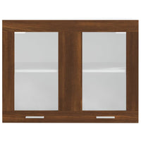 Thumbnail for Hängeschrank Glas Braun Eichen-Optik 80x31x60 cm Holzwerkstoff