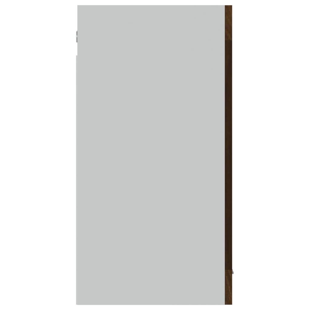 Hängeschrank Glas Braun Eichen-Optik 80x31x60 cm Holzwerkstoff