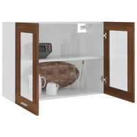 Thumbnail for Hängeschrank Glas Braun Eichen-Optik 80x31x60 cm Holzwerkstoff