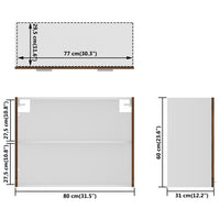 Thumbnail for Hängeschrank Glas Braun Eichen-Optik 80x31x60 cm Holzwerkstoff