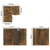 Thumbnail for Eck-Hängeschrank Räuchereiche 57x57x60 cm Holzwerkstoff
