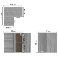 Thumbnail for Eck-Hängeschrank Grau Sonoma 57x57x60 cm Holzwerkstoff