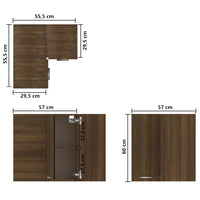 Thumbnail for Eck-Hängeschrank Braun Eiche-Optik 57x57x60 cm Holzwerkstoff