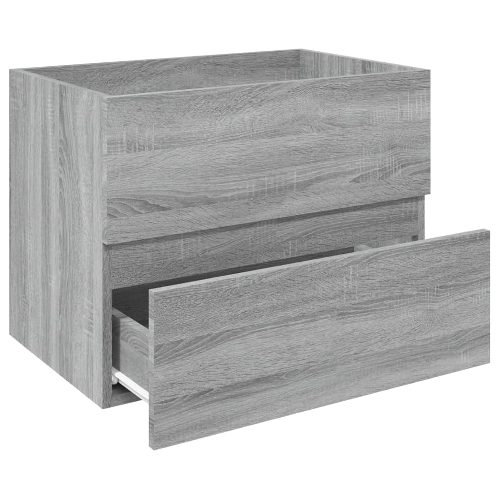 Waschbeckenschrank Grau Sonoma 60x38,5x45 cm Holzwerkstoff
