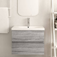Thumbnail for Waschbeckenschrank Grau Sonoma 60x38,5x45 cm Holzwerkstoff