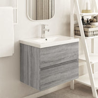 Thumbnail for Waschbeckenschrank Grau Sonoma 60x38,5x45 cm Holzwerkstoff
