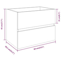 Thumbnail for Waschbeckenschrank Braun Eiche-Optik 60x38,5x45cm Holzwerkstoff