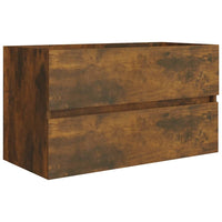 Thumbnail for Waschbeckenschrank Räuchereiche 80x38,5x45 cm Holzwerkstoff