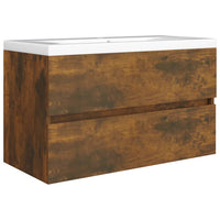 Thumbnail for Waschbeckenschrank Räuchereiche 80x38,5x45 cm Holzwerkstoff